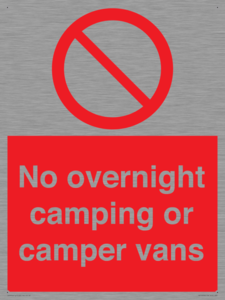 No overnight camping or camper vans